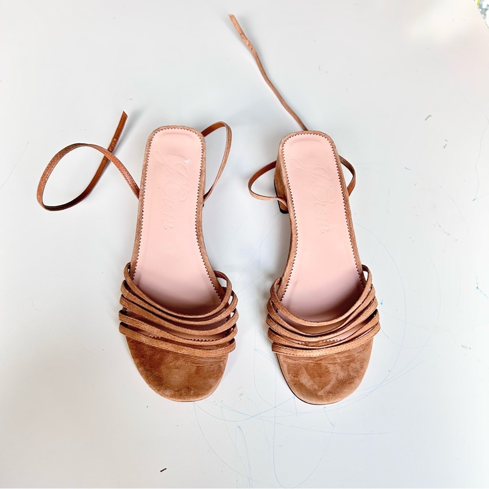 J. Crew Suede Skinny Multistrap Sandals